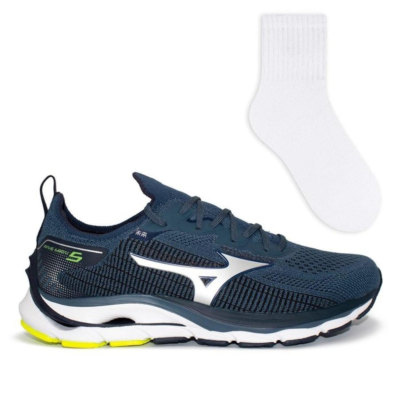 Tênis Mizuno Wave Mirai 5 - Masculino + Meia Color Sports Bc - Masculino - Foto 1