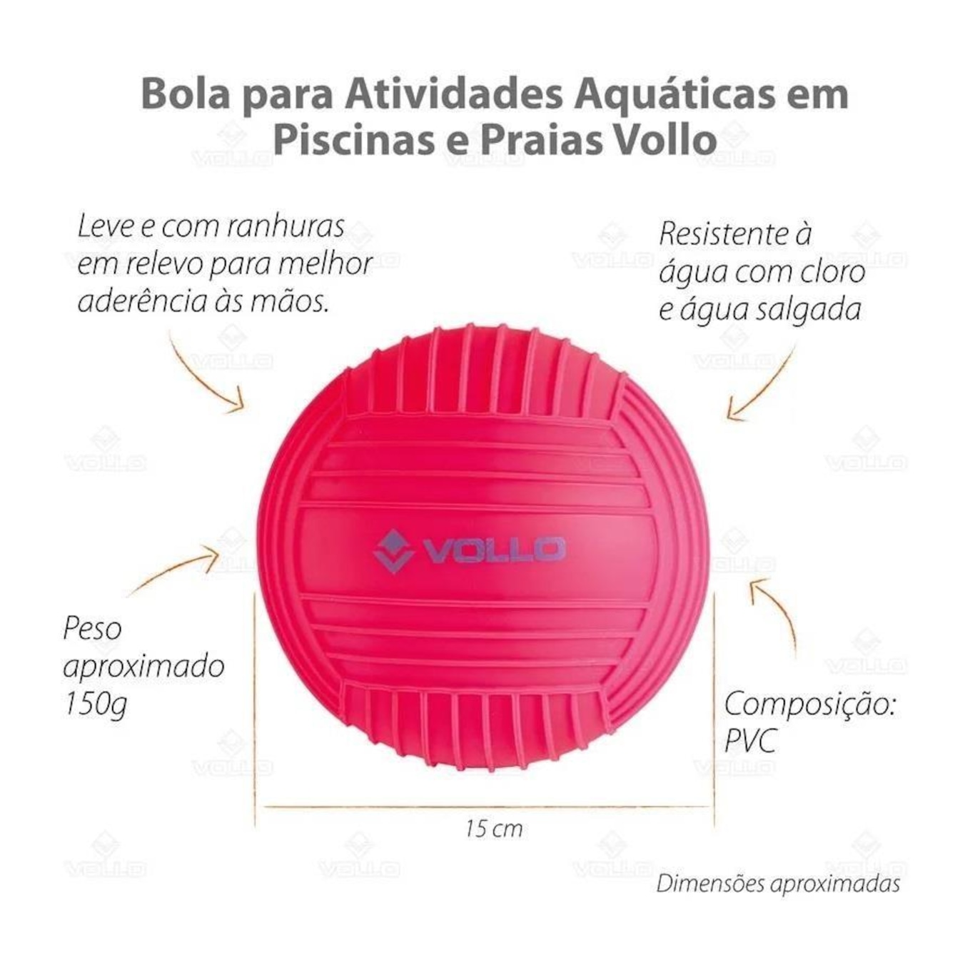 Mini Bola para Atividades Aquáticas em Piscinas e Praias Vollo - Foto 3