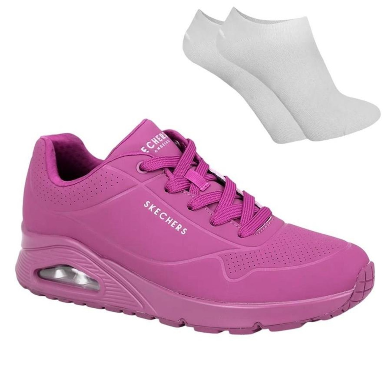 Kit Tênis Skechers Uno Stand On Air - Feminino + Par de Meia - Foto 1