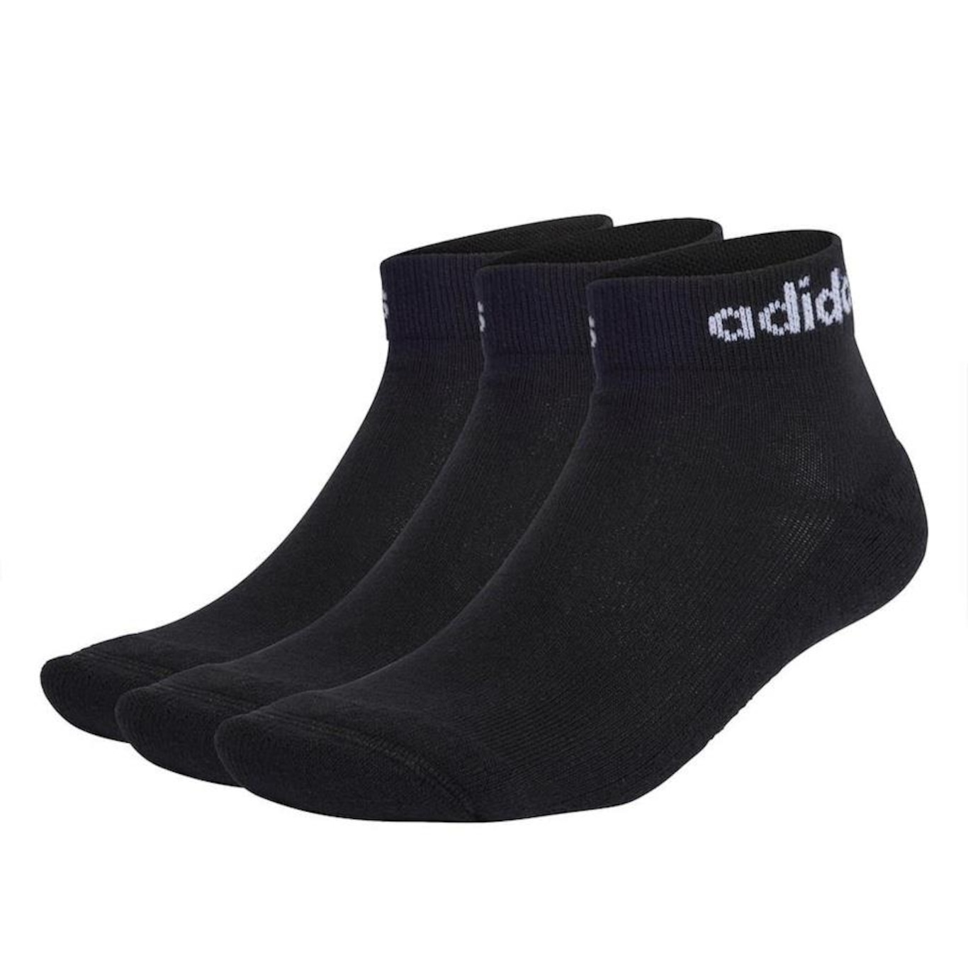 Meia adidas Logo Linear Ankle - 3 Pares - Unissex - Foto 1