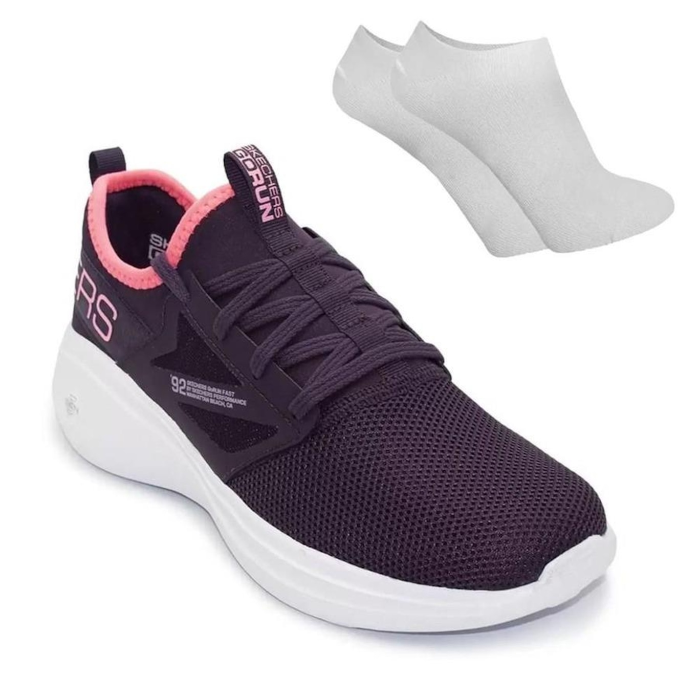 Kit Tênis Skechers Go Run Fast - Feminino + Par de Meia - Foto 1