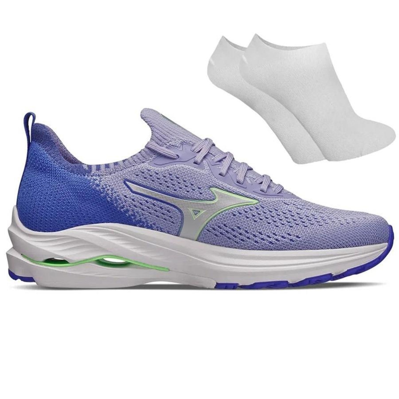 Kit Tênis Mizuno Wave Zest - Feminino + Par de Meia - Foto 1