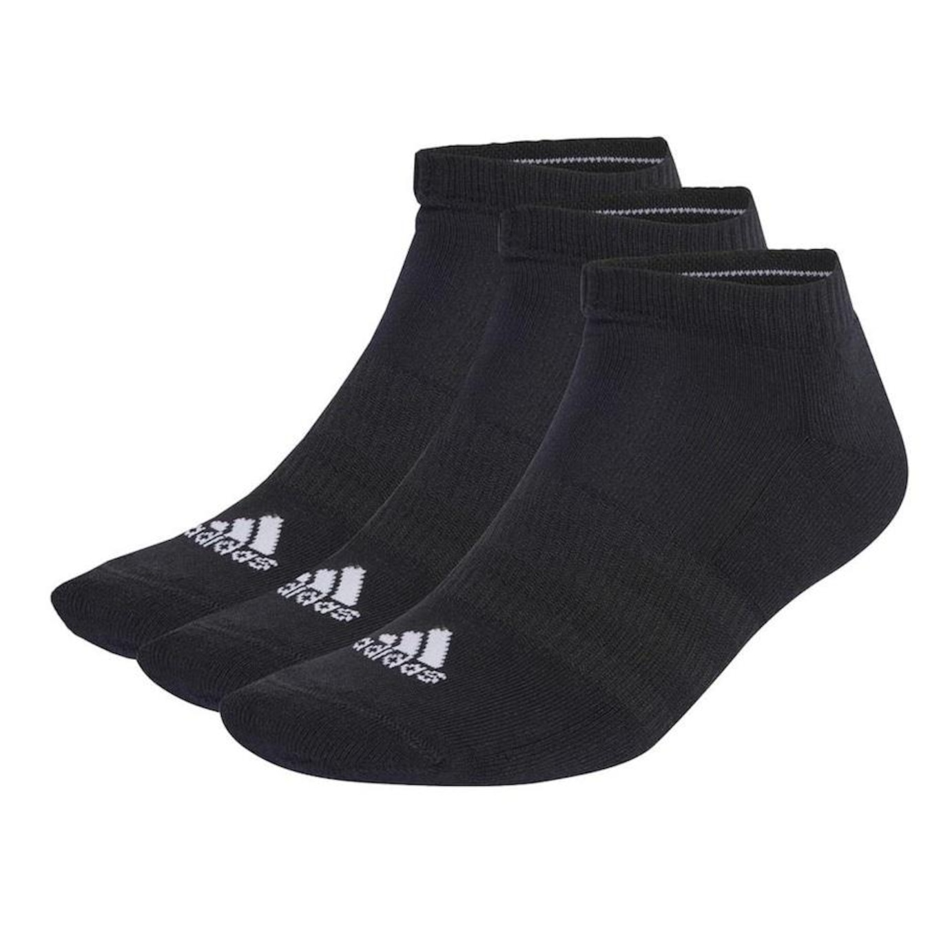 Kit de Meias Cano Baixo adidas Amortecidas com 3 Pares - Adulto - Foto 1