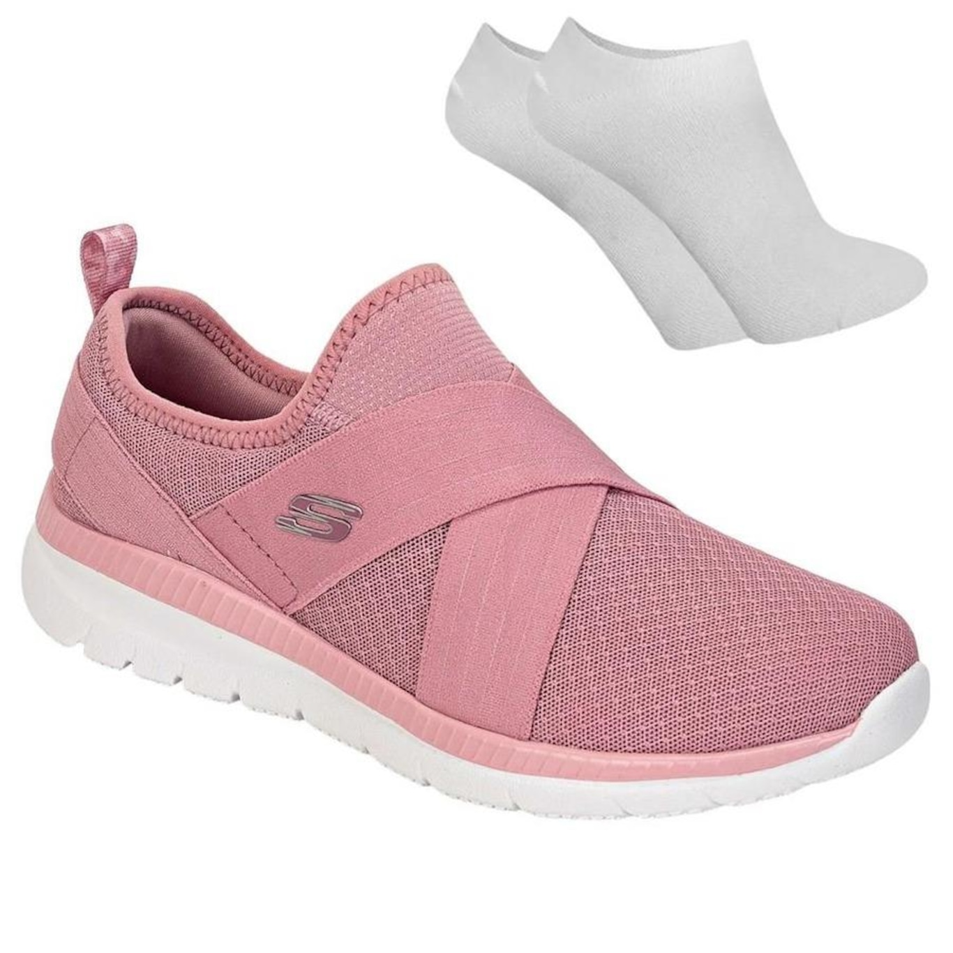 Kit Tênis Skechers Bountiful - Feminino + Par de Meia - Foto 1