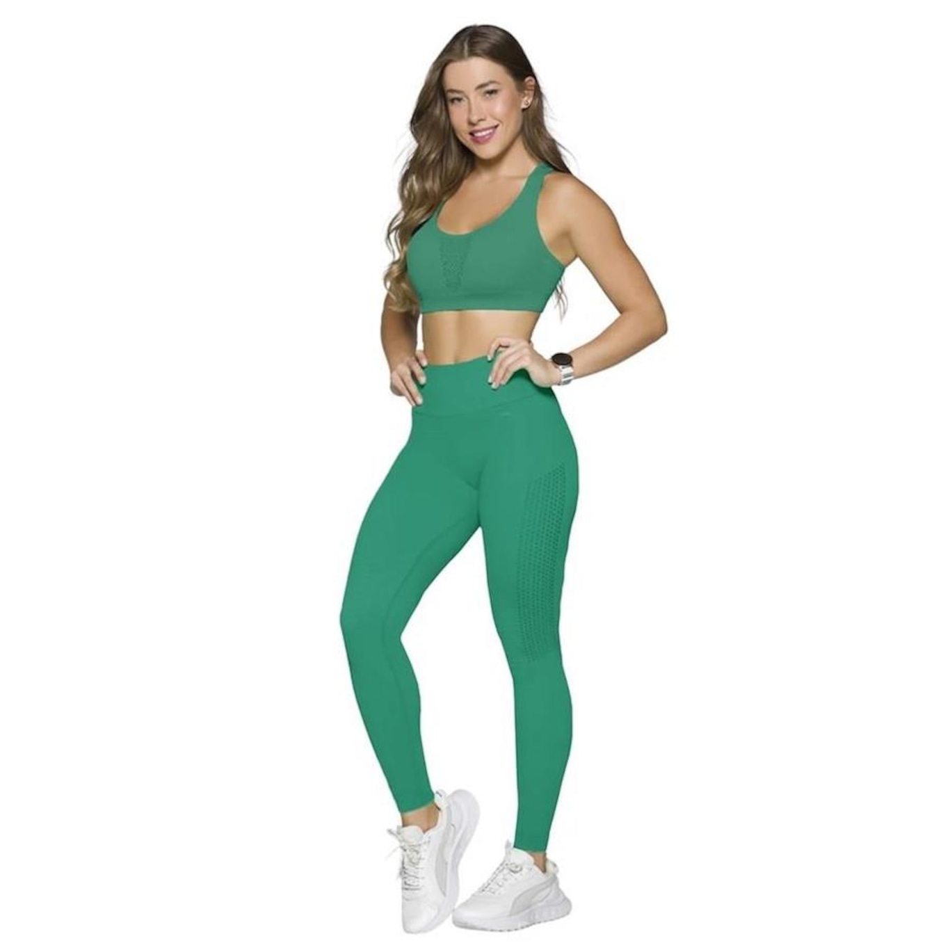 Conjunto Selene: Top Fitness + Calça Legging sem Costura - Feminino em  Promoção