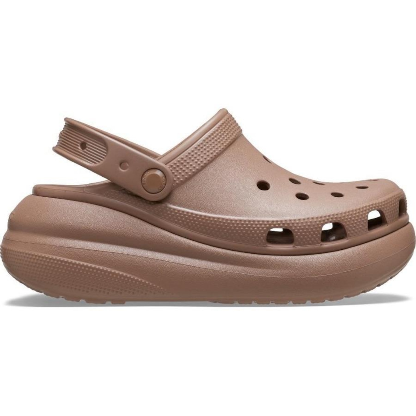 Sandália Crocs Classic Crush Platform Clog Latte - Infantil - Foto 1