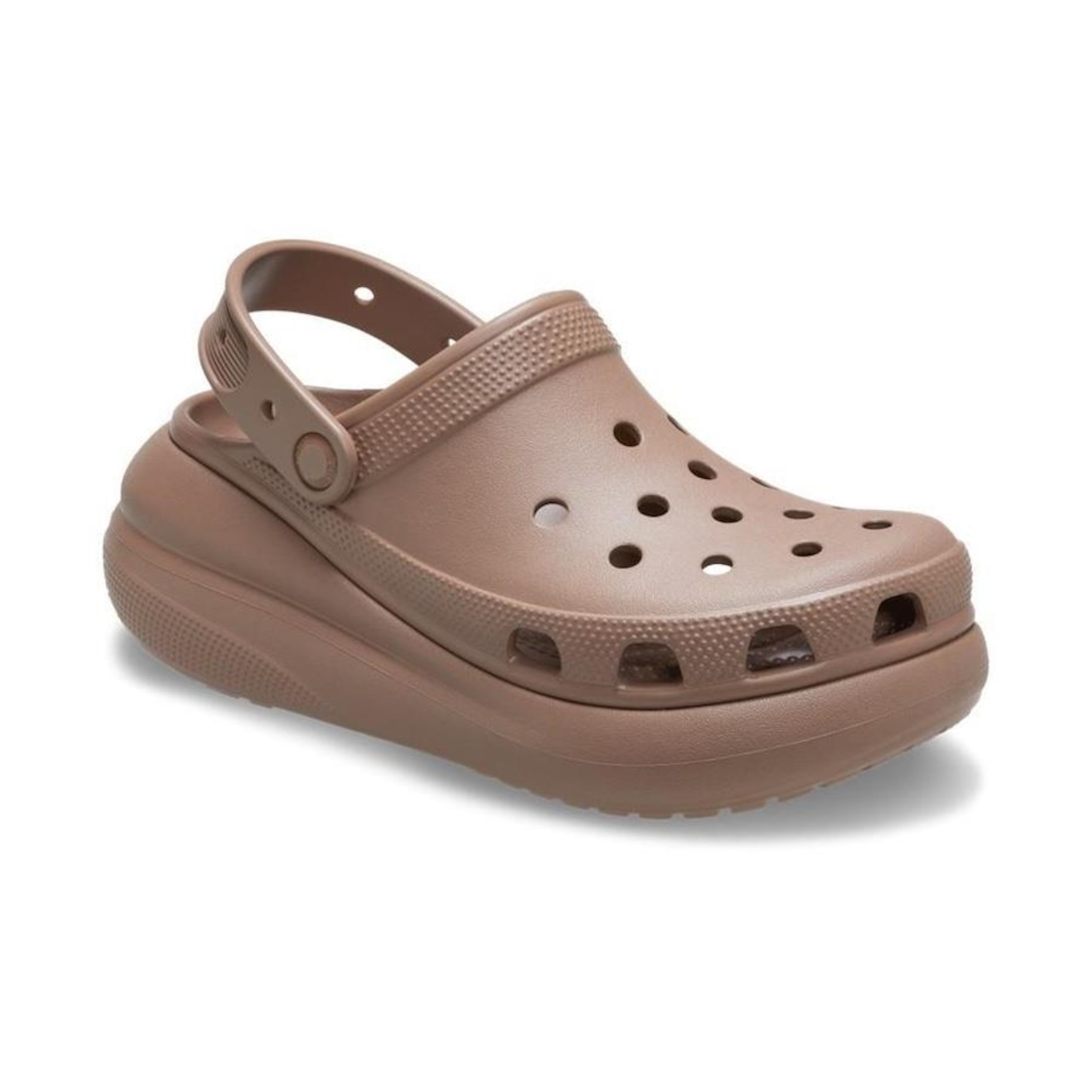 Sandália Crocs Classic Crush Platform Clog Latte - Infantil - Foto 2