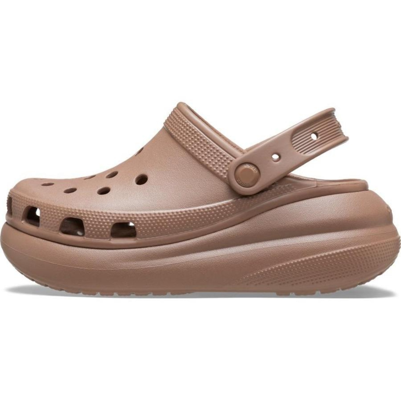 Sandália Crocs Classic Crush Platform Clog Latte - Infantil - Foto 3