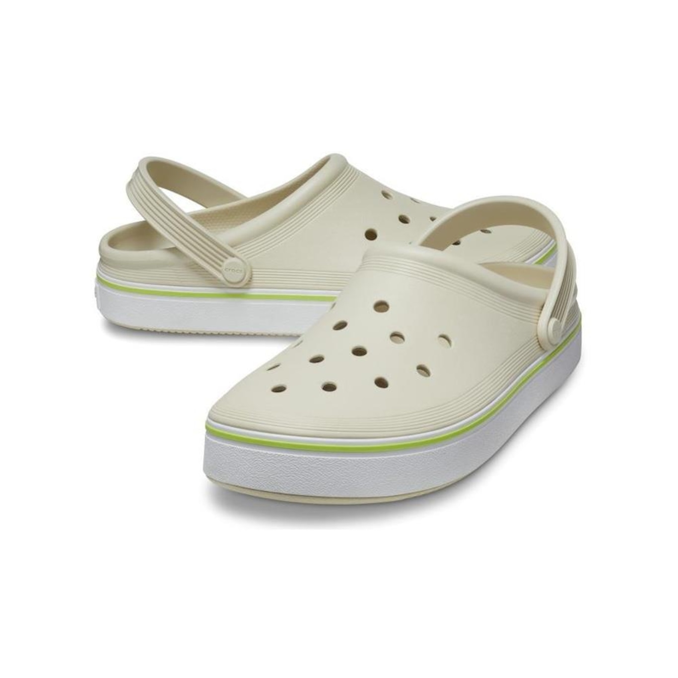 Sandália Crocs Off Court Clog Bone - Unissex - Foto 4