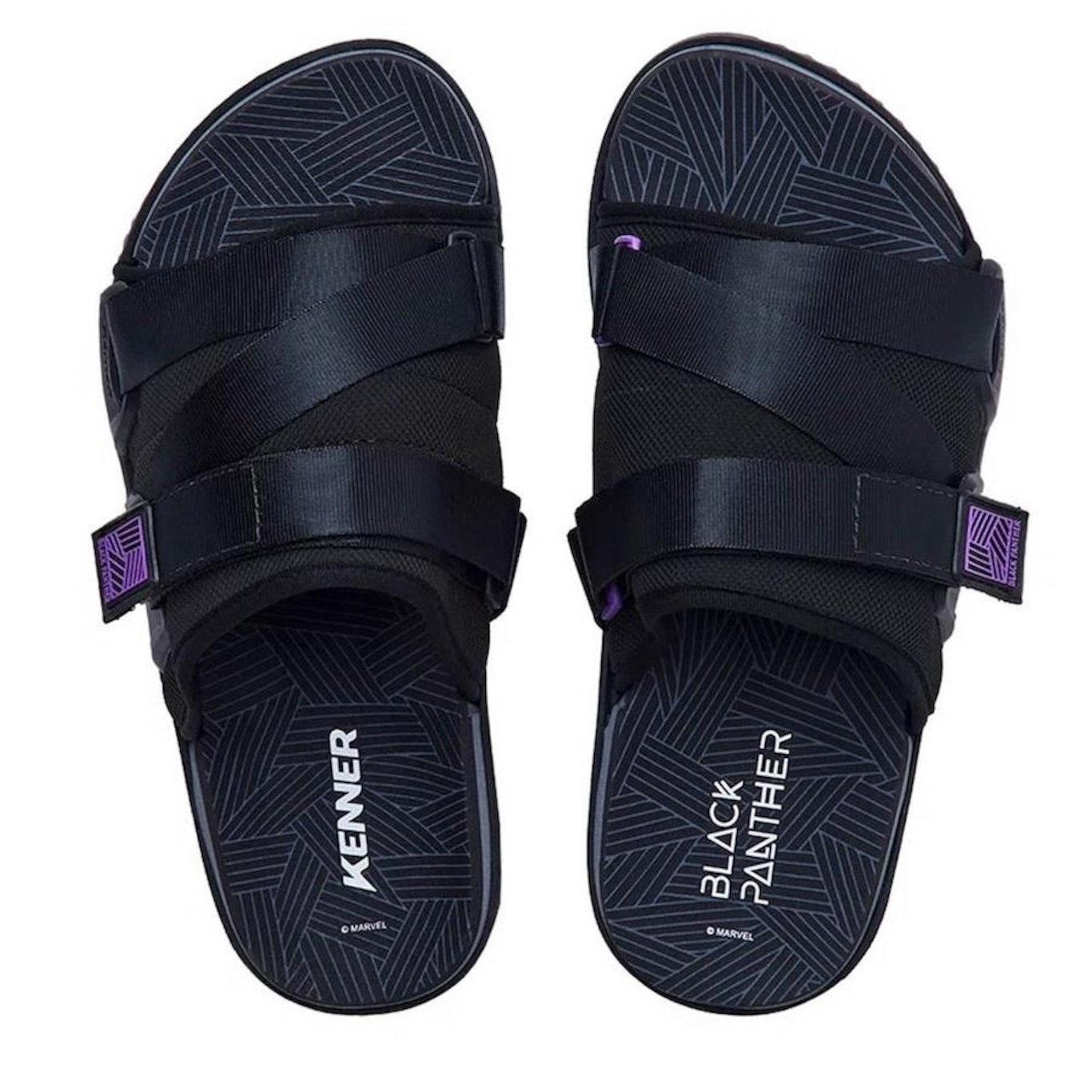 Chinelo Kenner Pantera Negra Slide - Masculino - Foto 1