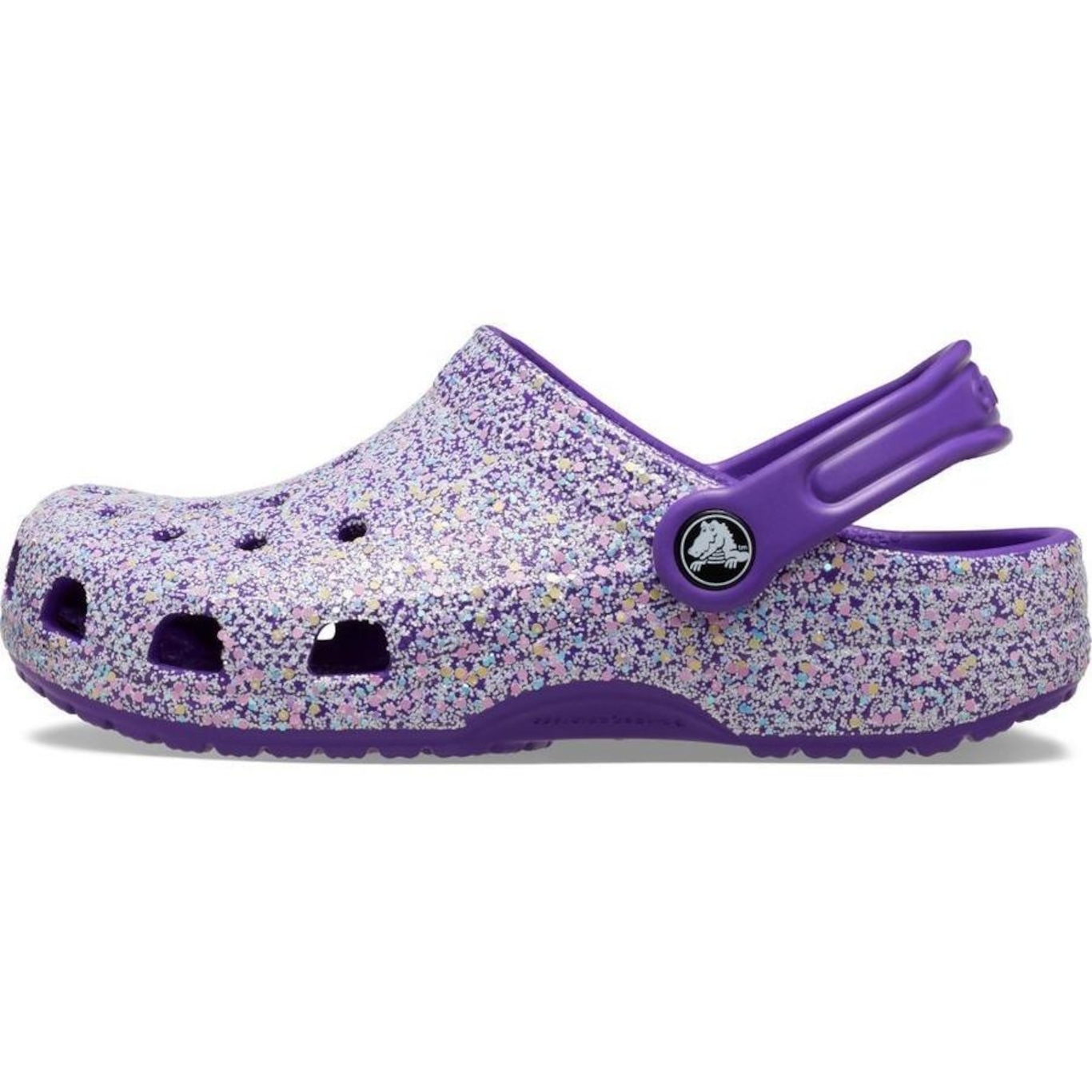 Sandália Crocs Classic Clog Glitter - Infantil - Foto 3