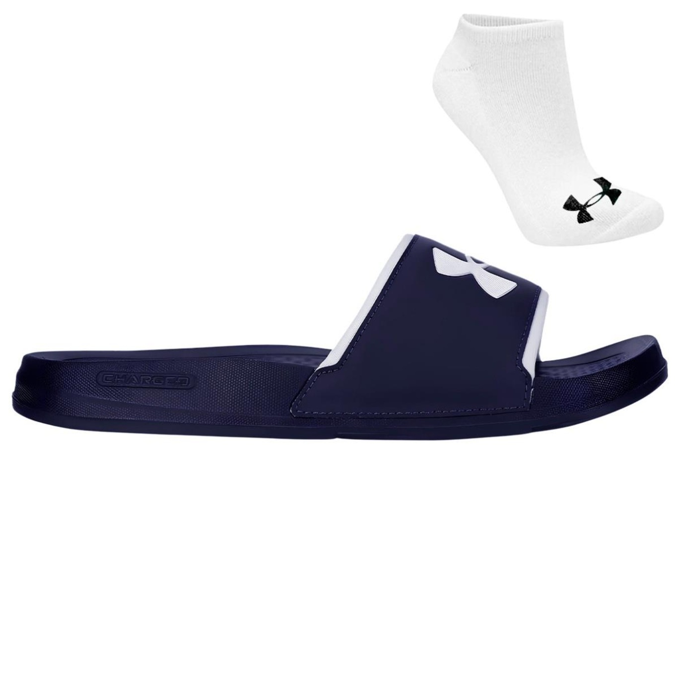 Kit Chinelo Slide Under Armour Daily e Meia - Foto 1