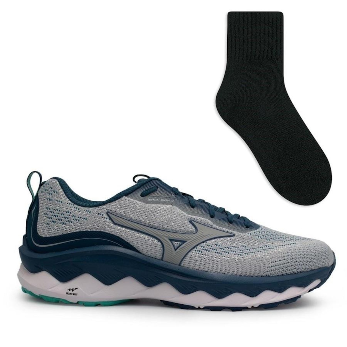 Tênis Mizuno Wave Way 3 - Masculino + Meia Color Sports - Foto 1