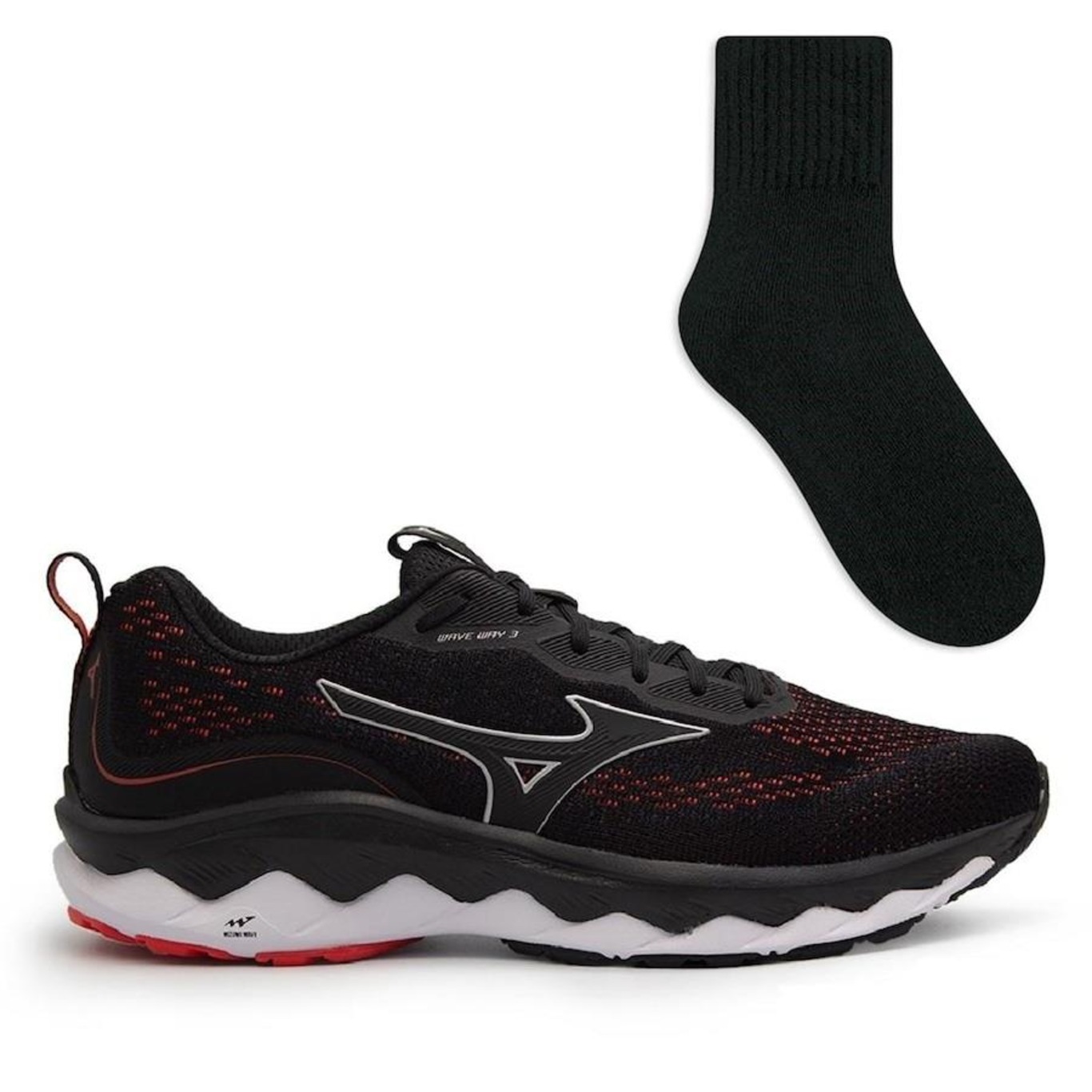 Tênis Mizuno Wave Way 3 - Masculino + Meia Color Sports - Foto 1