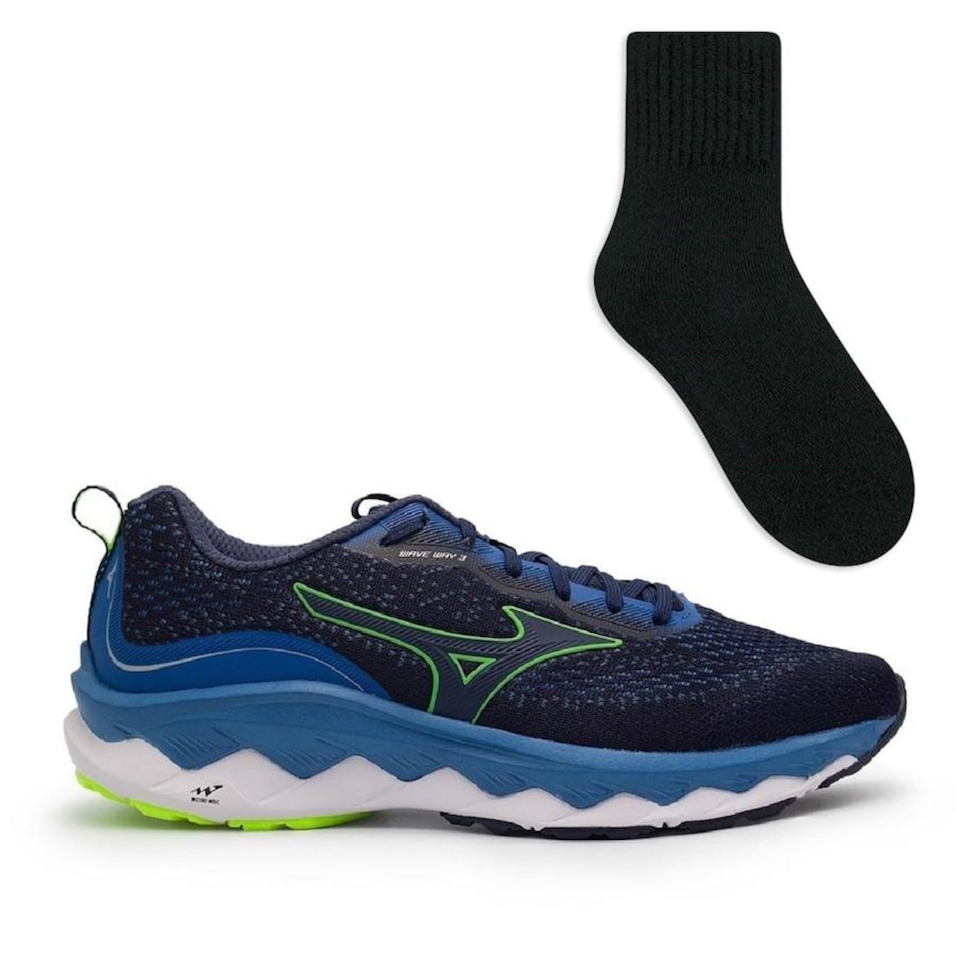 Tênis Mizuno Wave Way 3 - Masculino + Meia Color Sports - Foto 1