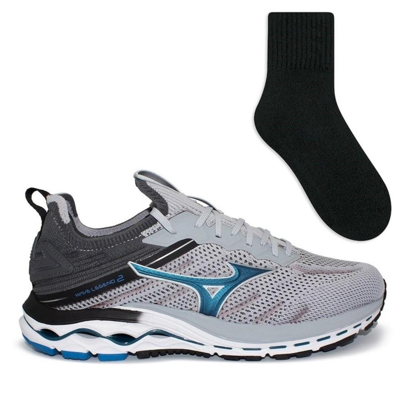 Tênis Mizuno Masculino Wave Legend 2 Corrida + Meia Color Sports Masculino - Foto 1