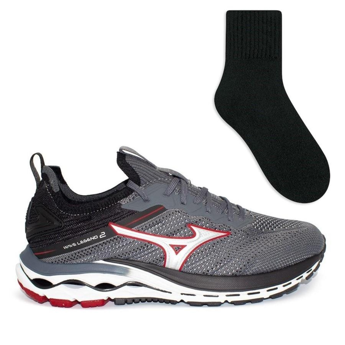 Tênis Mizuno Masculino Wave Legend 2 Corrida + Meia Color Sports Masculino - Foto 1