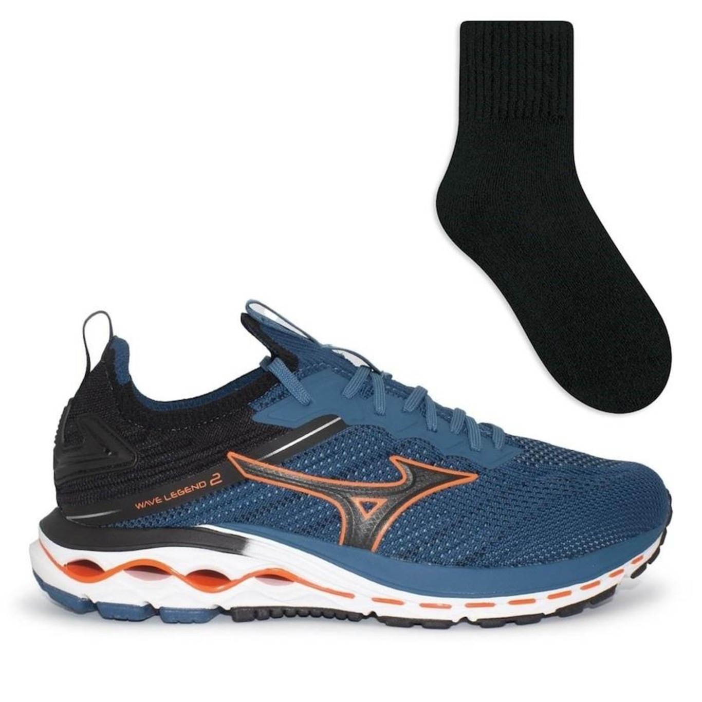 Tênis Mizuno Masculino Wave Legend 2 Corrida + Meia Color Sports Masculino - Foto 1