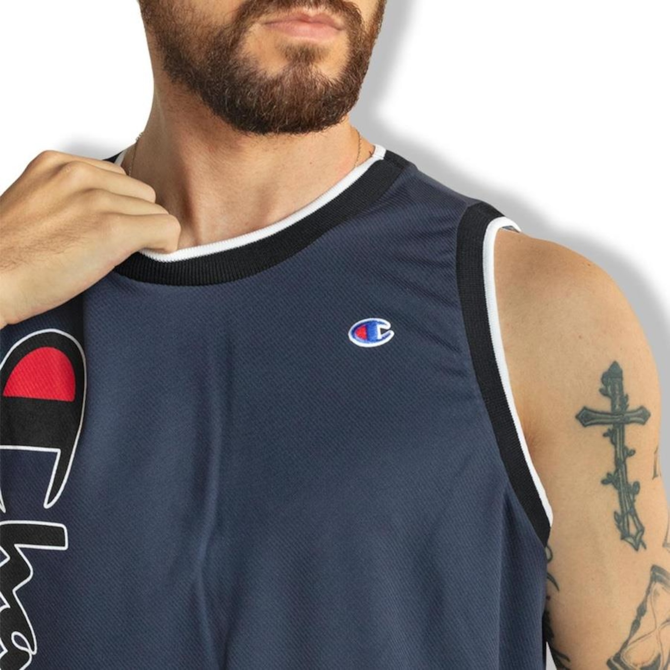 Camiseta Regata Champion Basket Script Street Navy - Foto 4