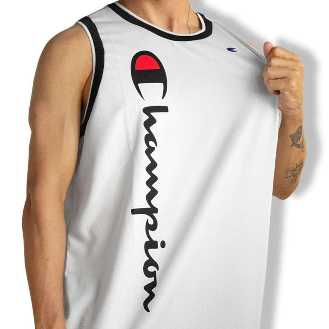 Camiseta Regata Champion Basket Script Street White - Foto 3