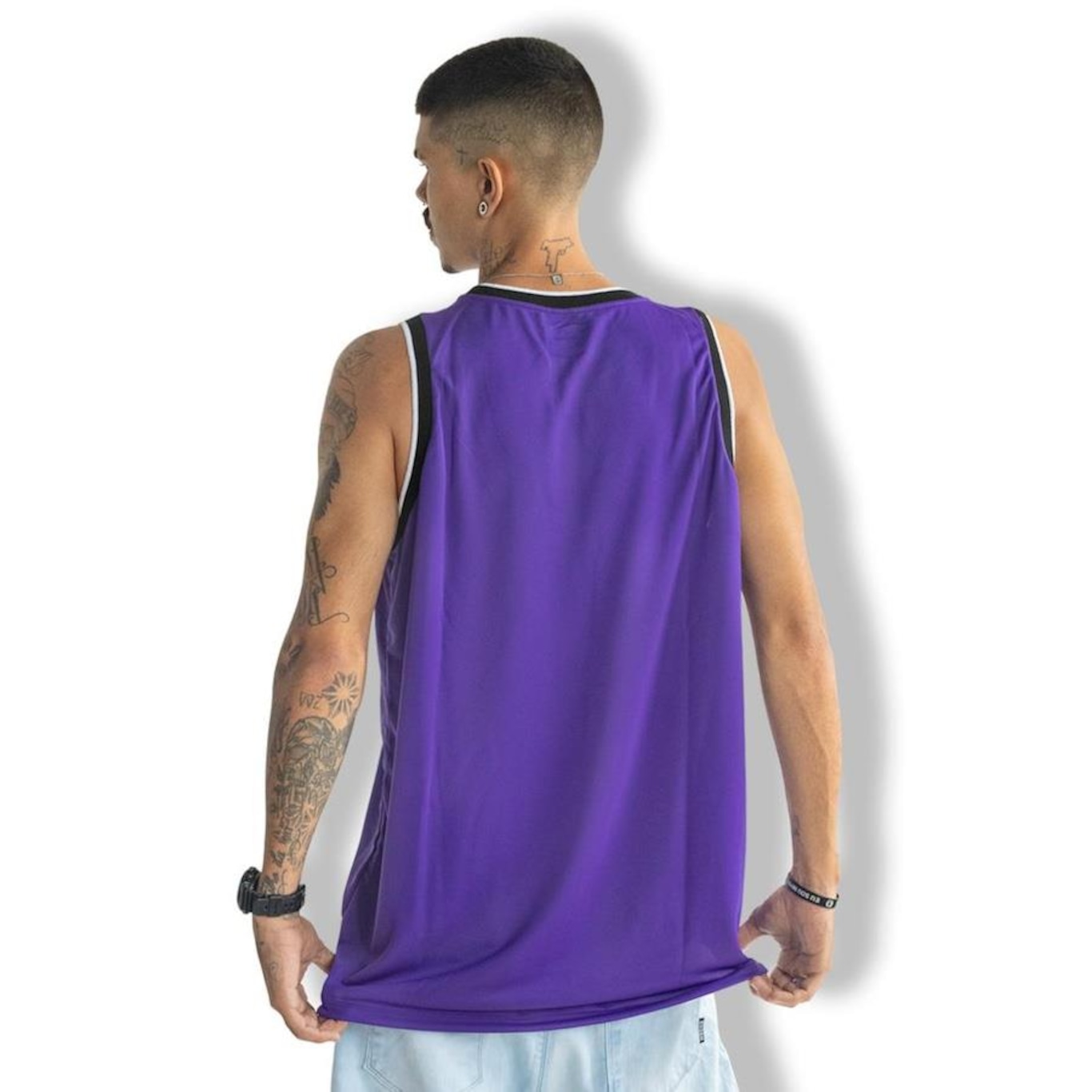 Camiseta Regata Champion Basket Script Street Purple Crush - Foto 2