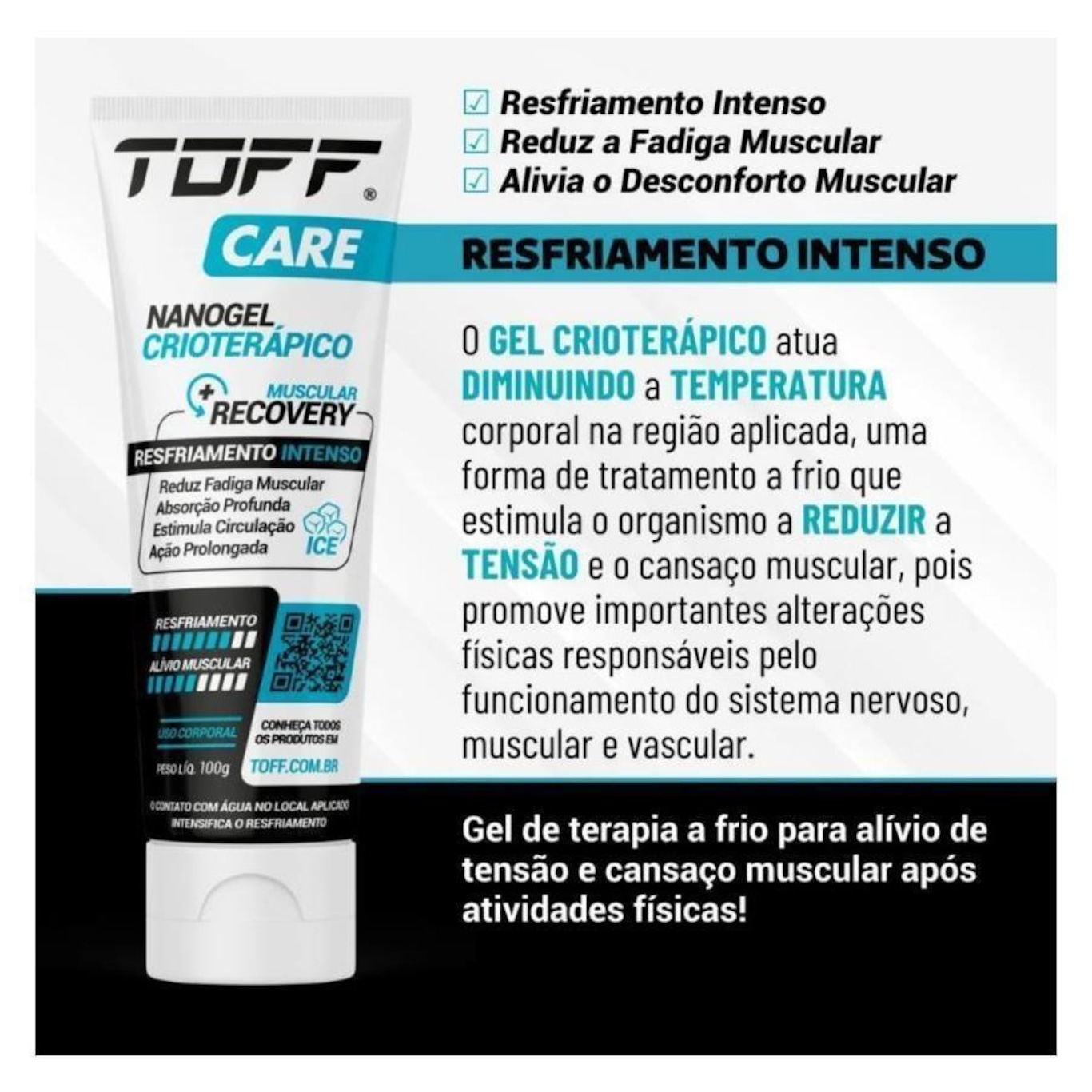 Nanogel Crioterápico 100G Toff Care Resfriamento Muscular - Foto 3