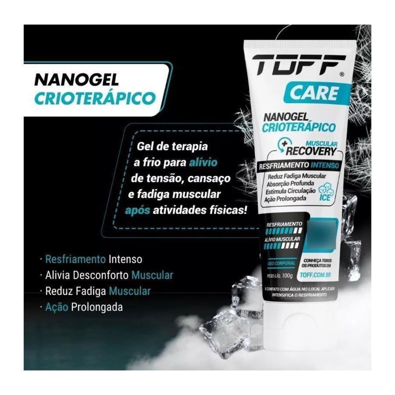 Nanogel Crioterápico 100G Toff Care Resfriamento Muscular - Foto 4