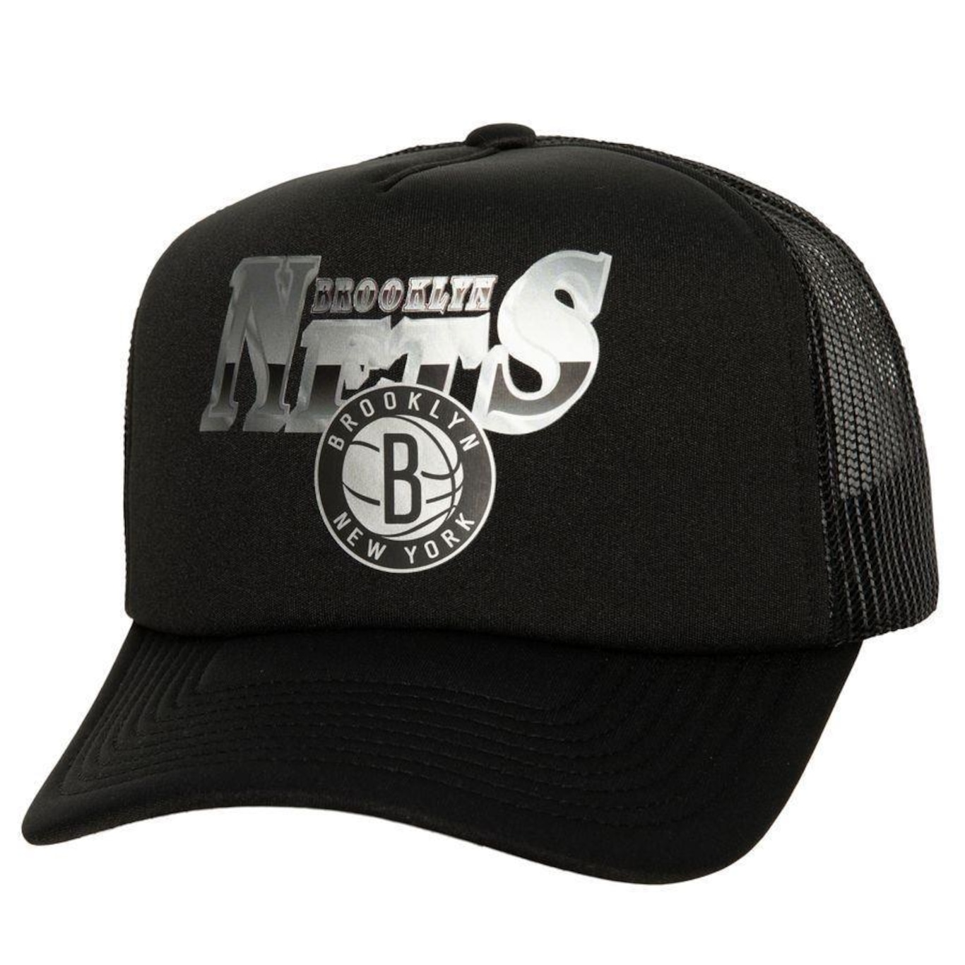 Boné Aba Curva Mitchell & Ness Nba Rock On Truck Brooklyn Nets - Adulto - Foto 1