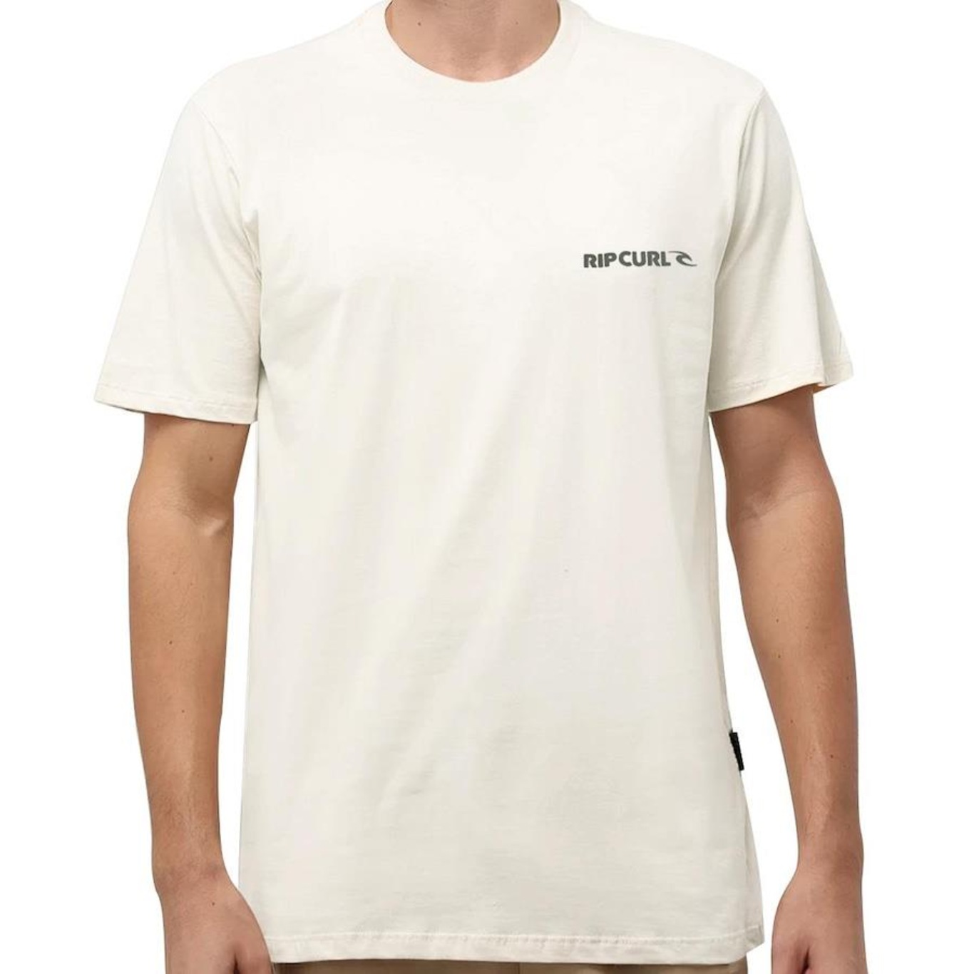 Camiseta Rip Curl Brand Logo Tee Bone - Masculina - Foto 3