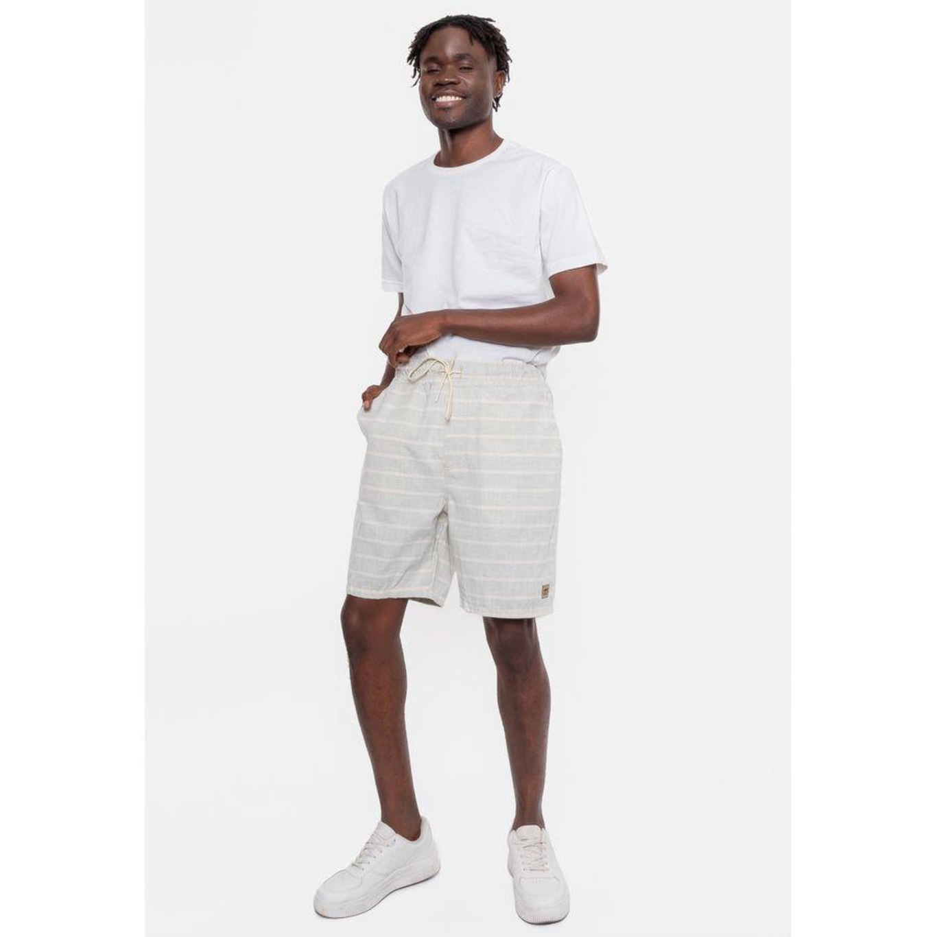 Bermuda Hd Linen Strip - Masculina - Foto 2