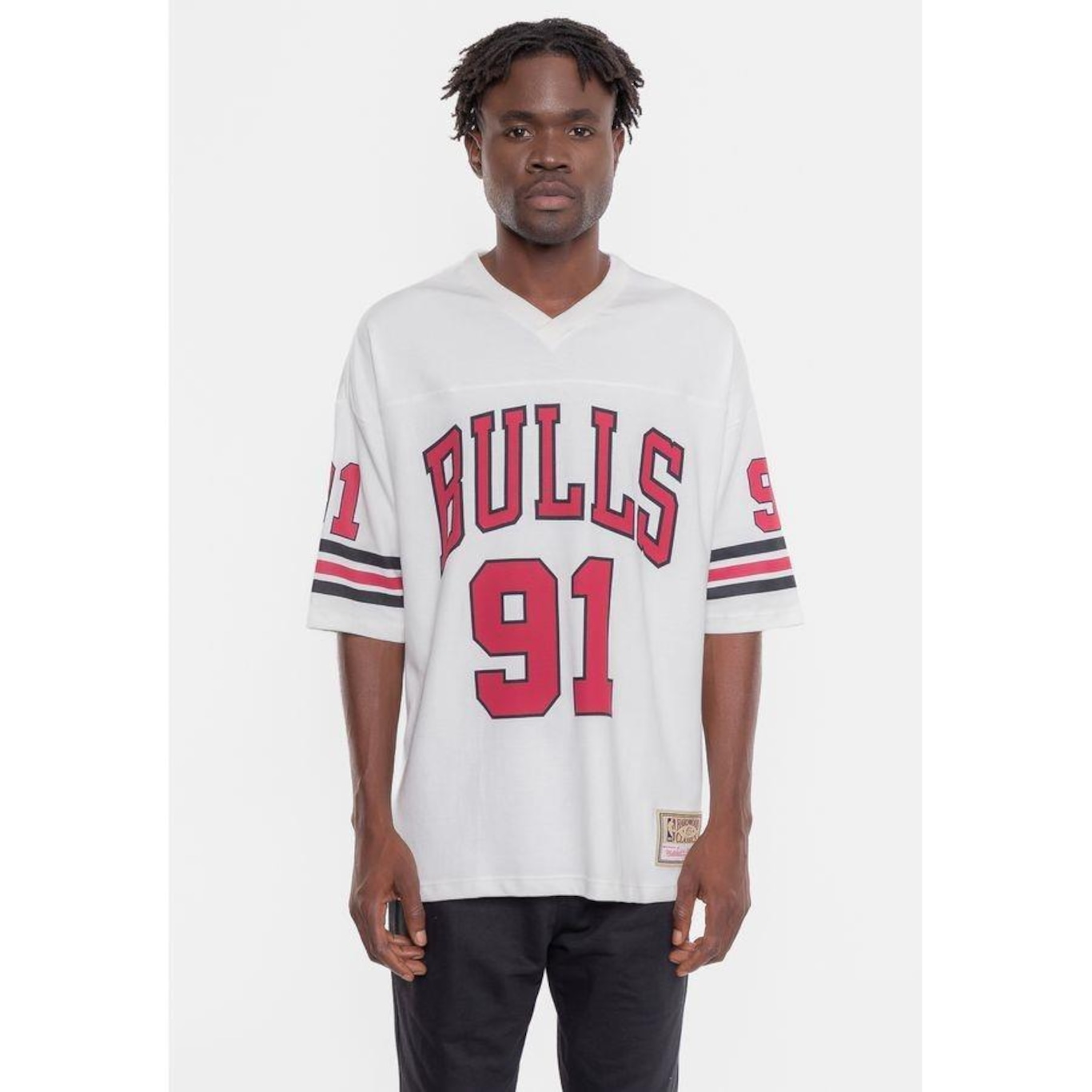 Camiseta Mitchell & Ness Chicago Bulls Football Hwc - Masculina - Foto 1