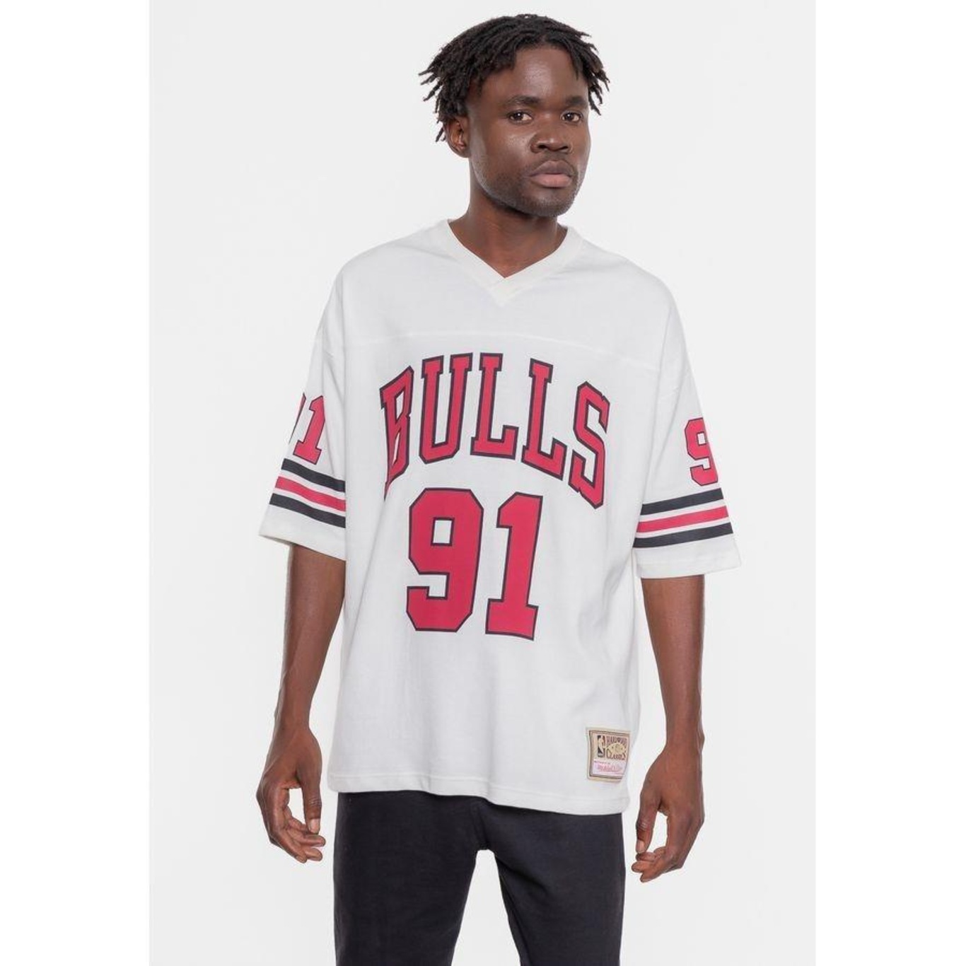 Camiseta Mitchell & Ness Chicago Bulls Football Hwc - Masculina - Foto 4