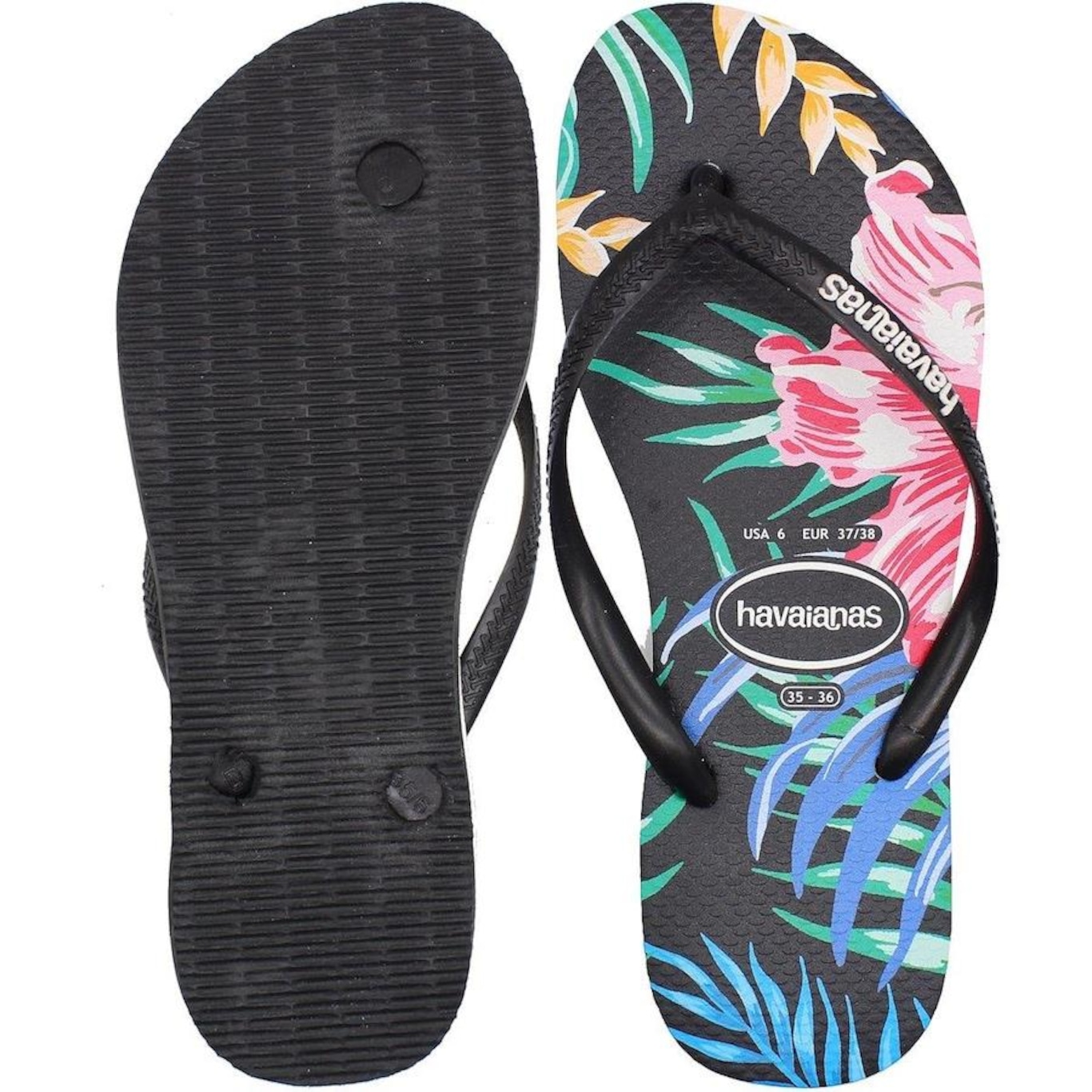 Chinelo Havaianas Slim Floral Tropical - Feminino - Foto 3