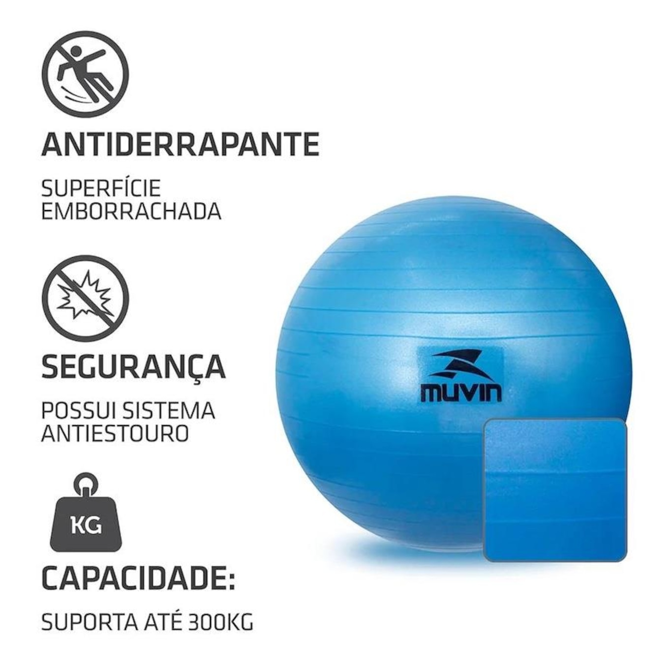 Bola de Ginástica e Pilates Muvin 55cm - Foto 2