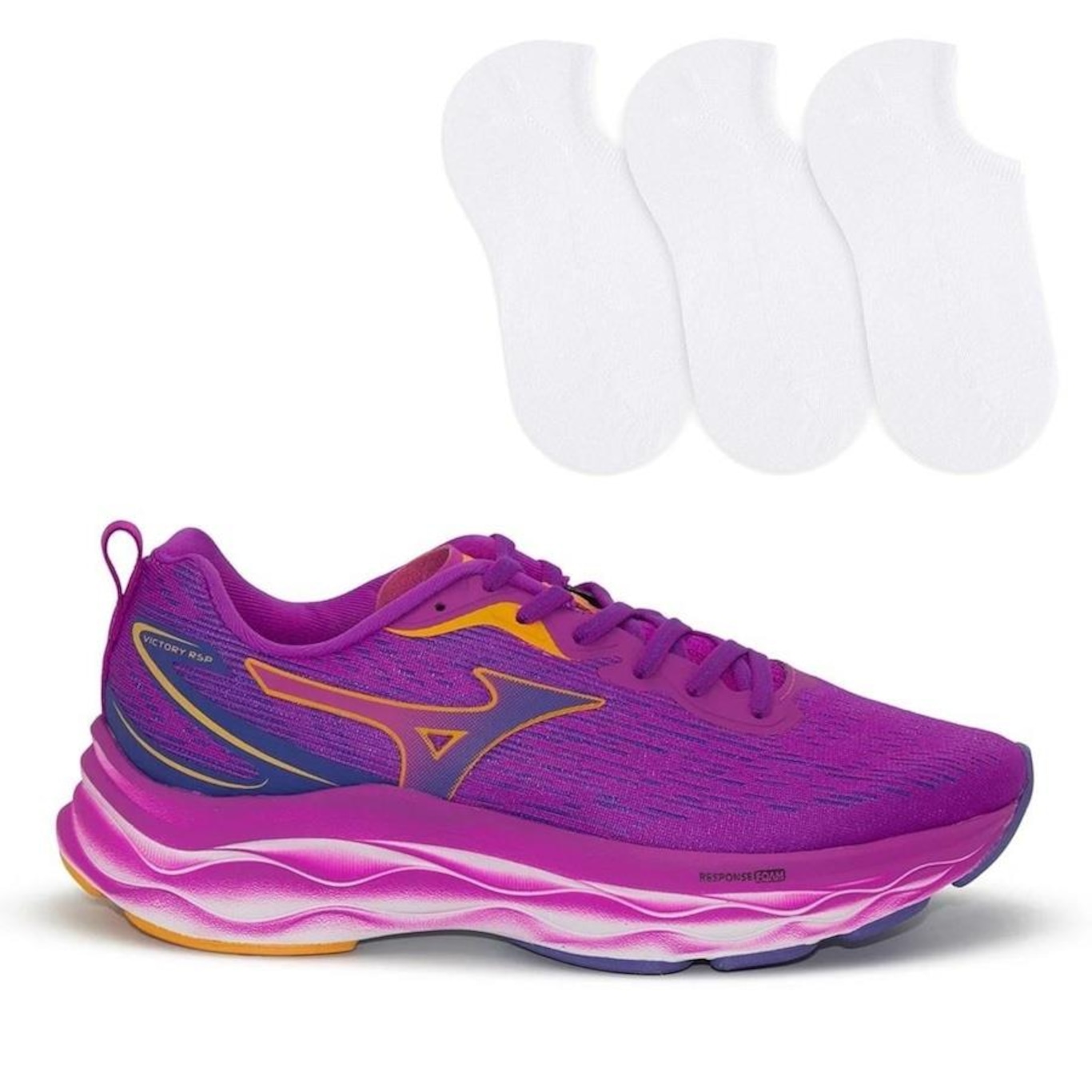 Tênis Mizuno VIctory Rsp - Feminino + 3 Pares de Meias Color Sports Bc - Feminino - Foto 1