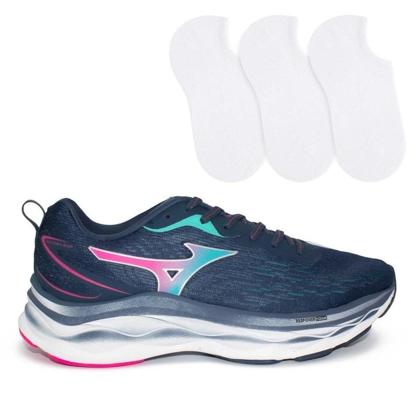 Tênis Mizuno VIctory Rsp - Feminino + 3 Pares de Meias Color Sports Bc - Feminino - Foto 1