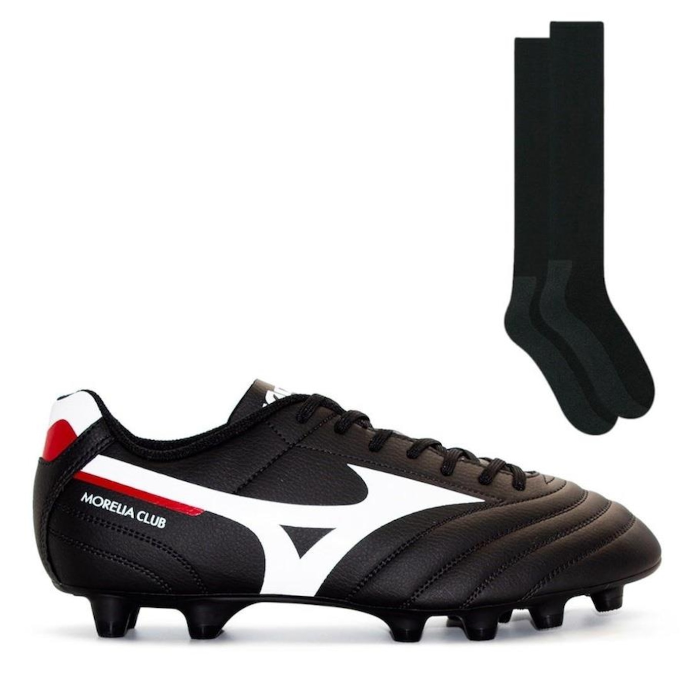 Chuteira Campo Mizuno  Morelia Club Md + Meião Color Sports - Foto 1