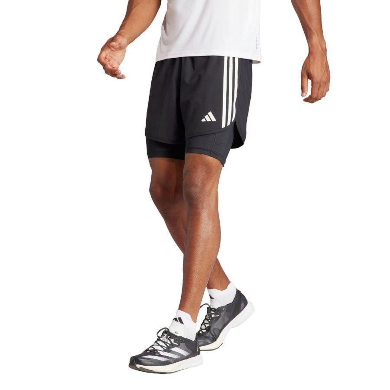 Shorts adidas Own The Run e 3S 2 In 1 S - Masculino - Foto 2