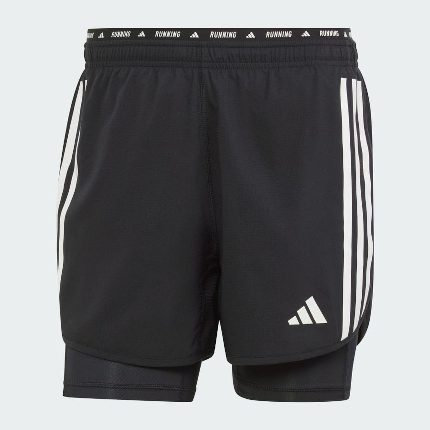 Shorts adidas Own The Run e 3S 2 In 1 S - Masculino - Foto 4