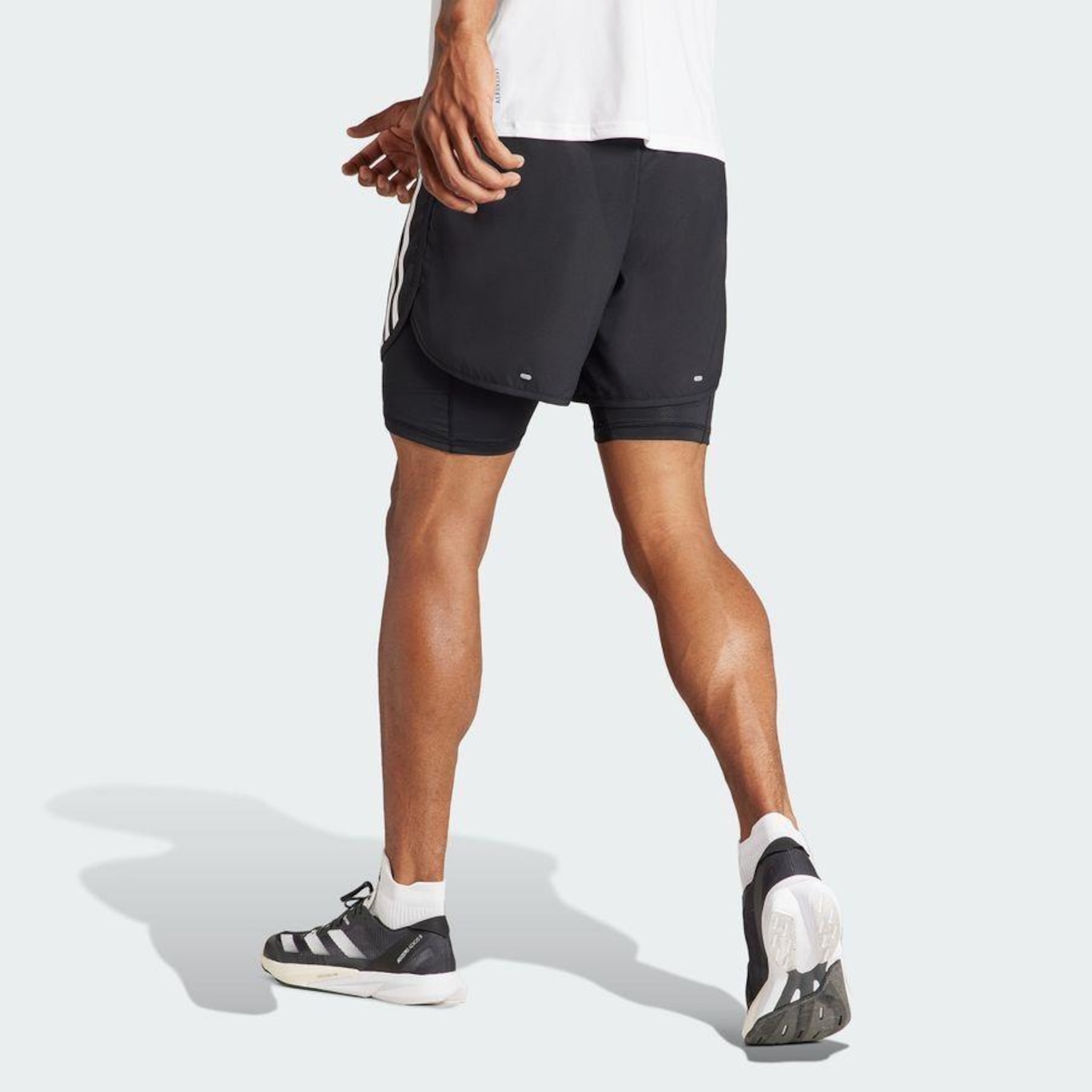 Shorts adidas Own The Run e 3S 2 In 1 S - Masculino - Foto 5