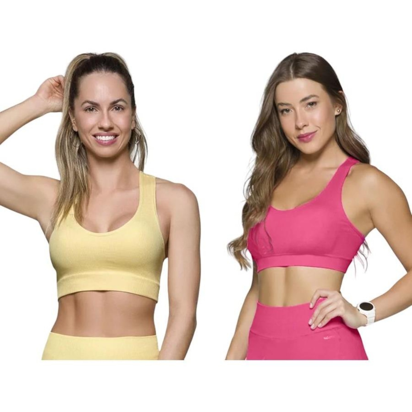 Kit Top Fitness Canelado Selene sem Costura - 2 Unidades - Feminino - Foto 1