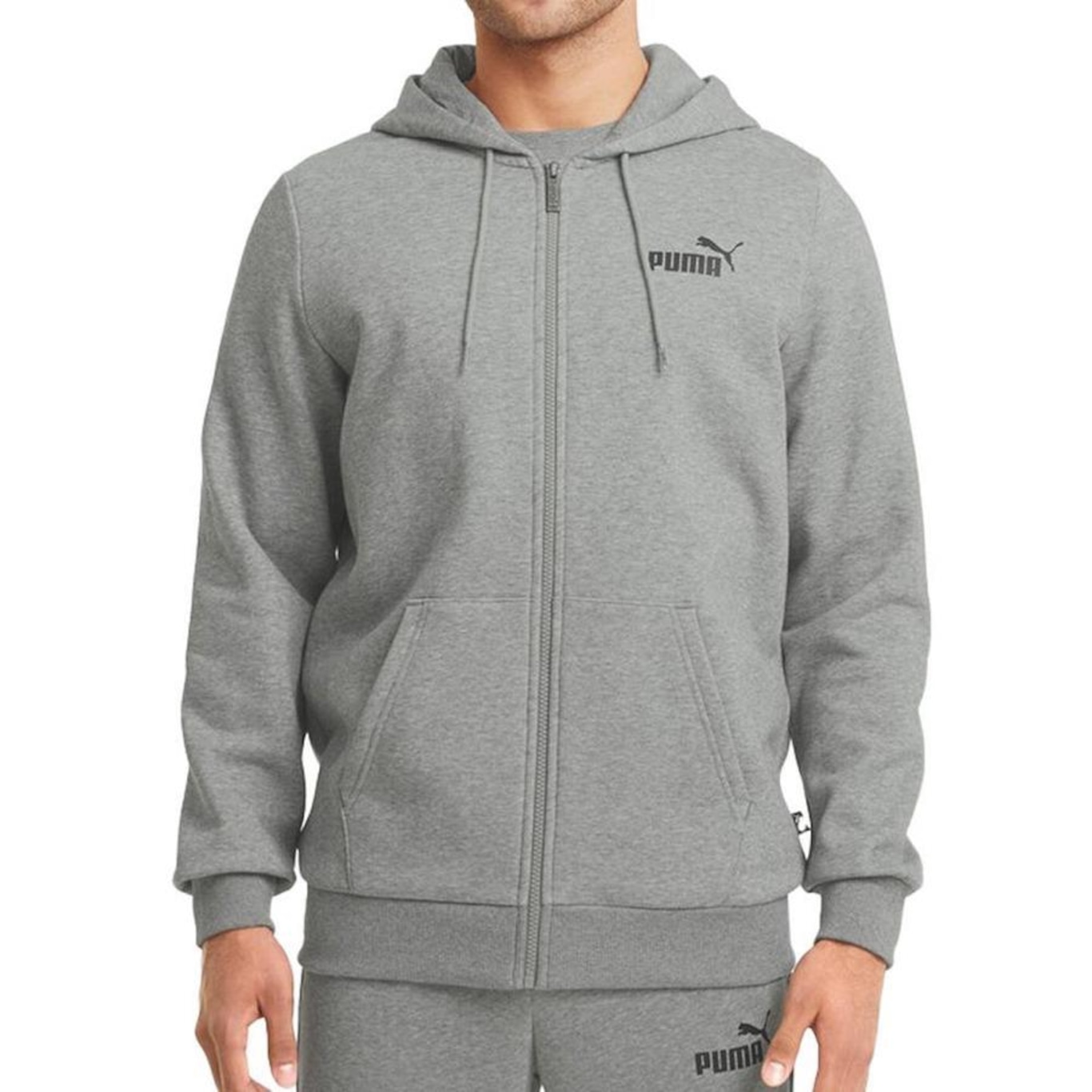 Blusão de Moletom com Capuz Puma Aberto Ess Small Logo - Masculino - Foto 3