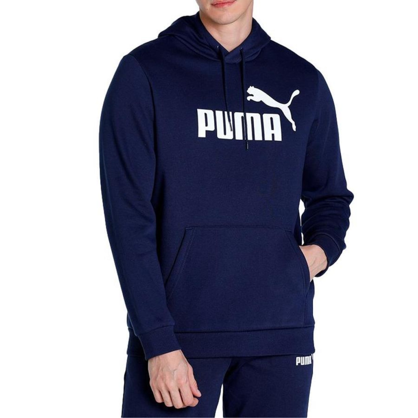 Blusão de Moletom com Capuz Puma Canguru Ess Big Logo - Masculino - Foto 3