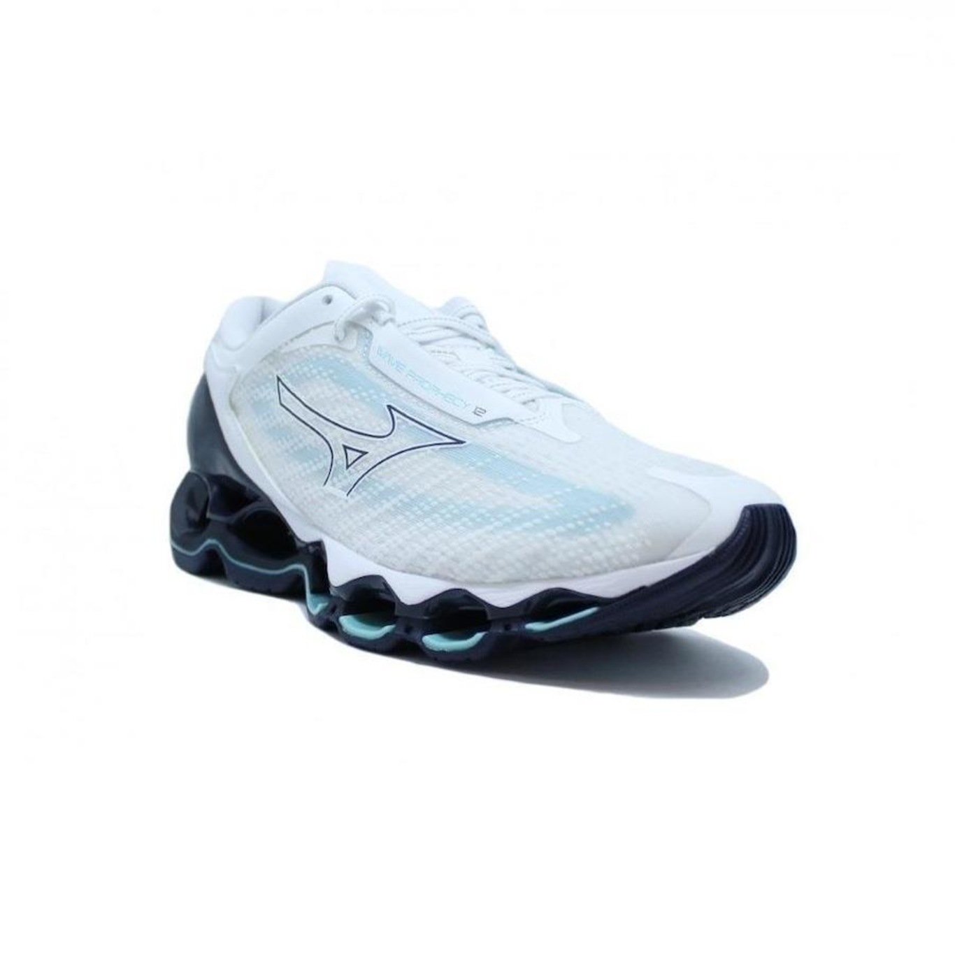 T nis Mizuno Wave Prophecy 12 Masculino Branco e Azul em