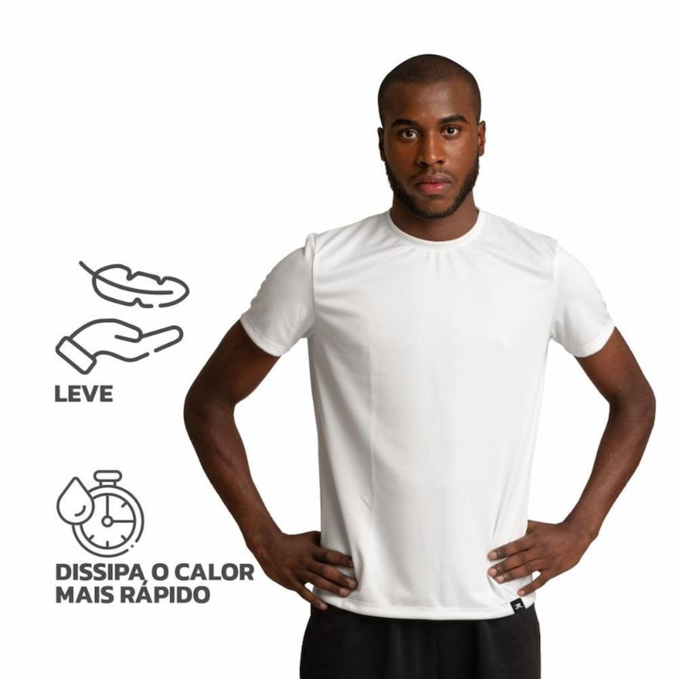 Kit 3 Camiseta Algodão Sportswear Muvin - Masculino - Foto 3