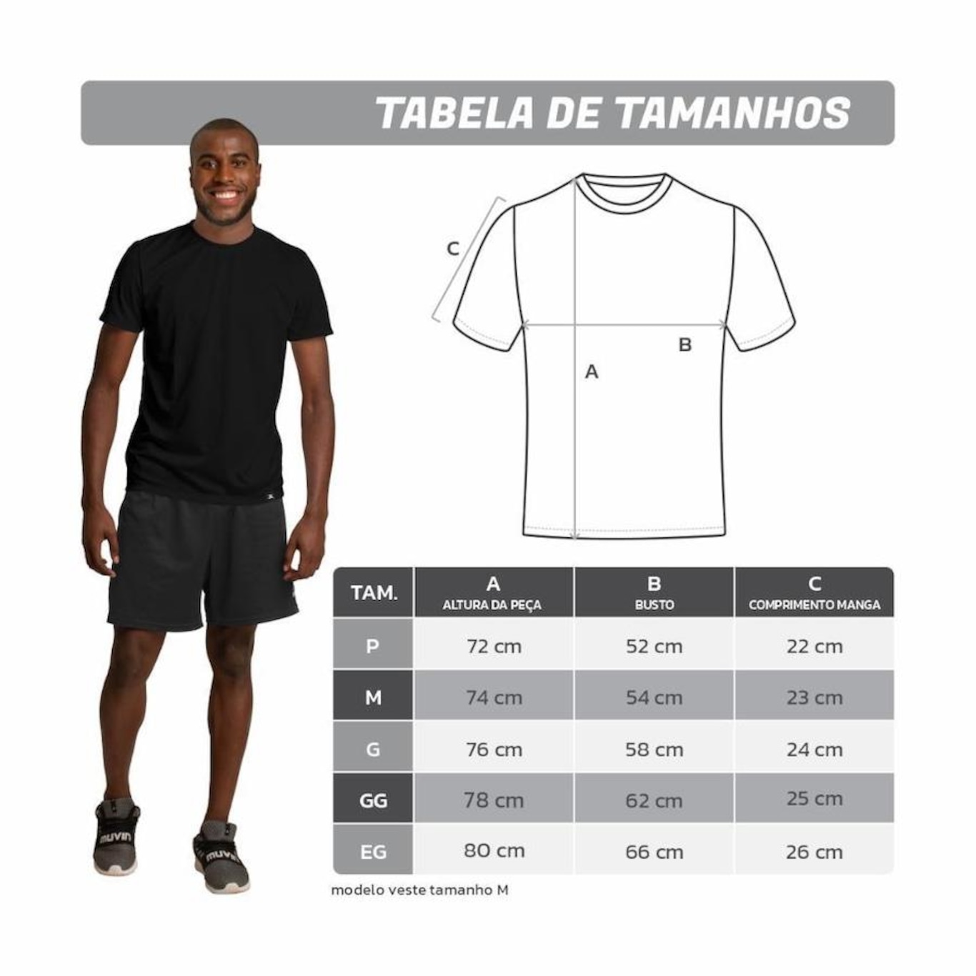 Kit 3 Camiseta Algodão Sportswear Muvin - Masculino - Foto 4