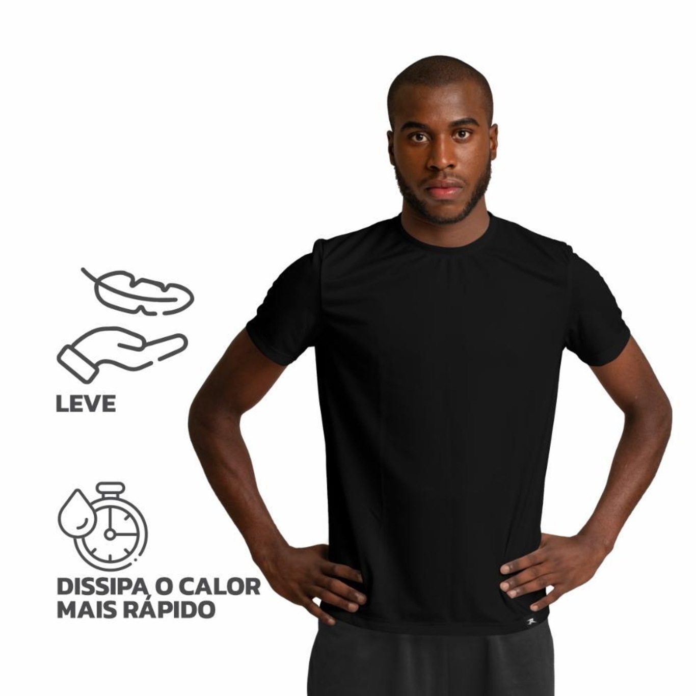 Kit 3 Camiseta Algodão Sportswear Muvin - Masculino - Foto 5