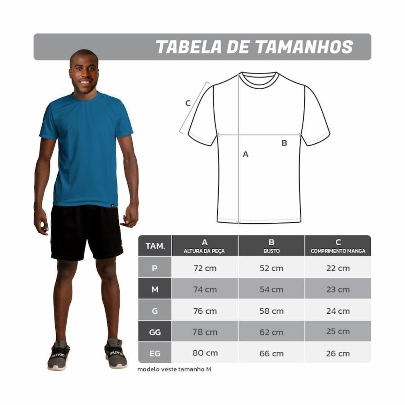 Kit 3 Camiseta Algodão Sportswear Muvin - Masculino - Foto 4