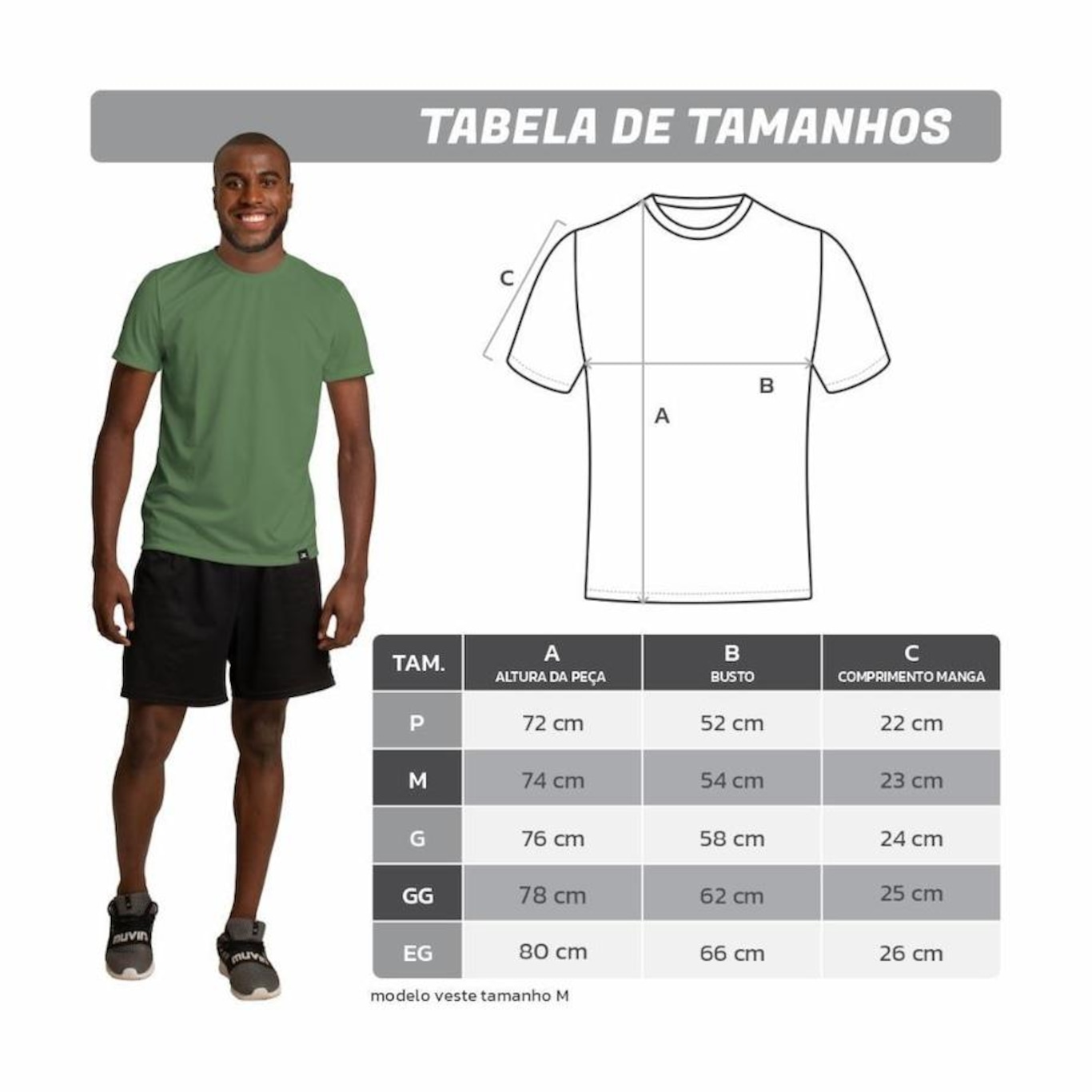 Kit 3 Camiseta Algodão Sportswear Muvin - Masculino - Foto 3