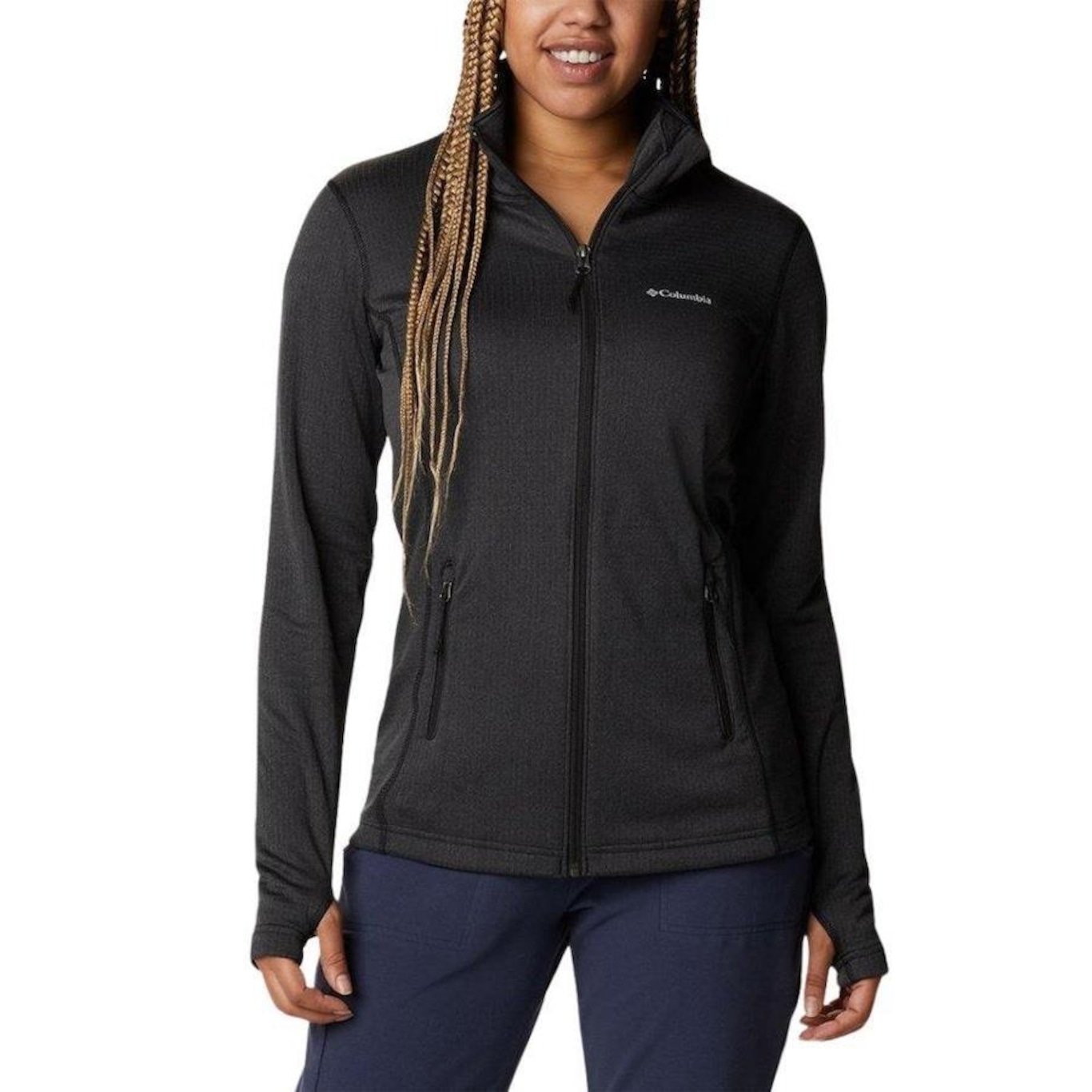 Jaqueta sem Capuz Fleece Columbia Park View Grid Full Zip - Feminina - Foto 1